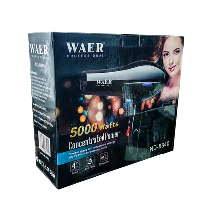 Secador de Pelo Profesional WAER 2000W – Potente, Liviano y con 2 Accesorios ✨